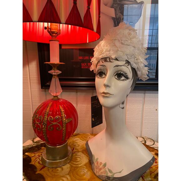 vintage 1960s white rose petal turban 60s floral hat mod avant garde wedding mcm main image 4